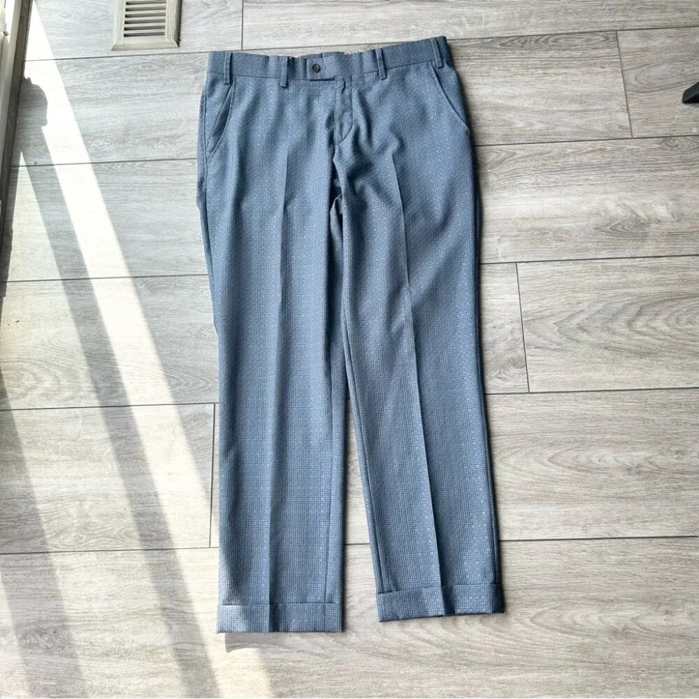 HILTL Lightweight Pure Wool Cuffed Dress Pants